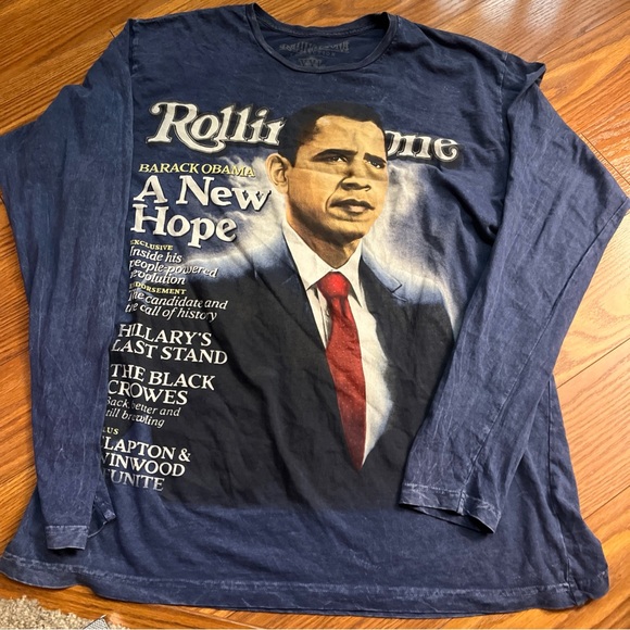 The Rolling Stone cover Other - The Rolling Stone cover Obama Dark Blue Graphic Long Sleeve Tee